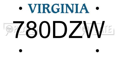 780DZW Virginia License Plate