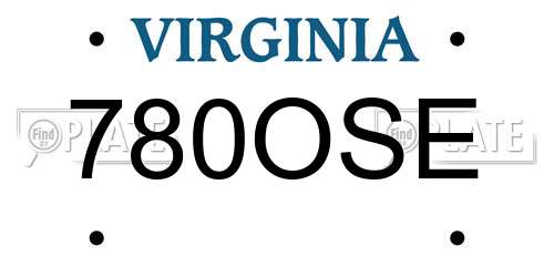 780OSE Virginia License Plate