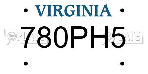 780PH5 Virginia License Plate