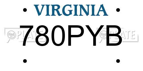 780PYB Virginia License Plate
