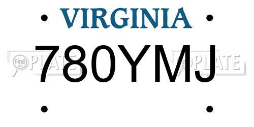 780YMJ Virginia License Plate