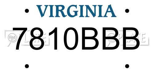 7810BBB Virginia License Plate