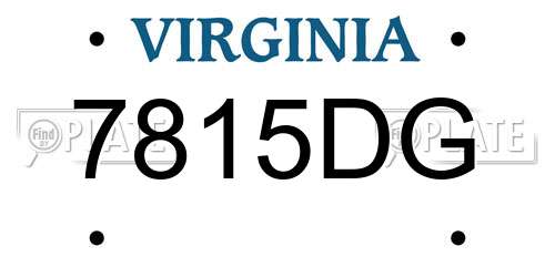 7815DG Virginia License Plate