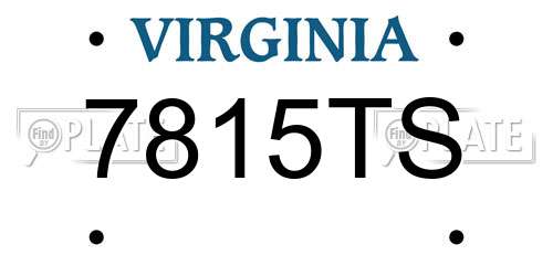 7815TS Virginia License Plate