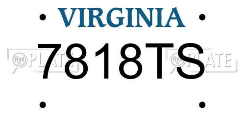 7818TS Virginia License Plate