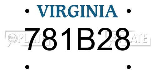 781B28 Virginia License Plate