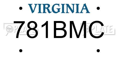 781BMC Virginia License Plate