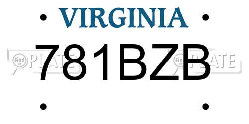 781BZB Virginia License Plate