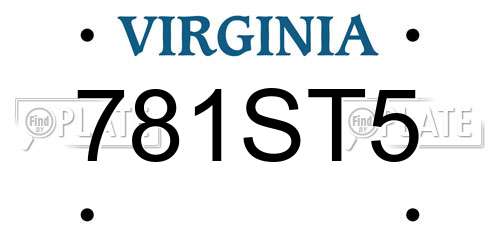 781ST5 Virginia License Plate