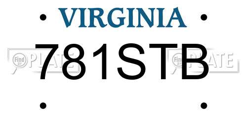 781STB Virginia License Plate