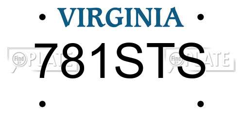 781STS Virginia License Plate