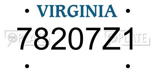 78207Z1 Virginia License Plate