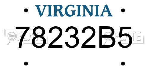 78232B5 Virginia License Plate