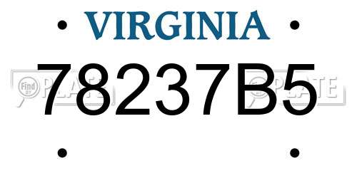 78237B5 Virginia License Plate
