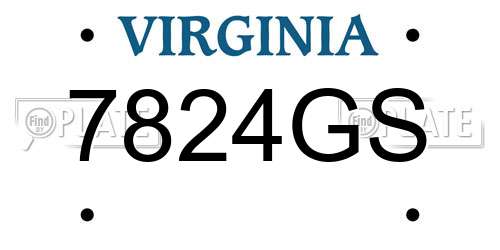 7824GS Virginia License Plate