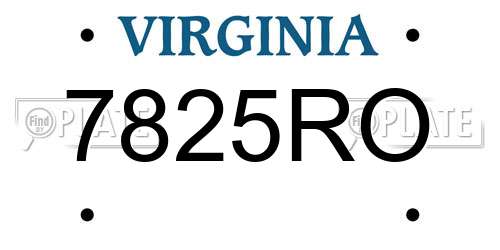 7825RO Virginia License Plate