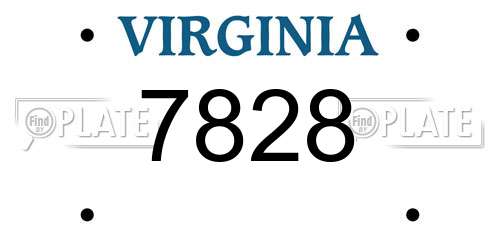 7828 Virginia License Plate