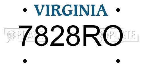7828RO Virginia License Plate