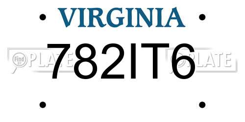782IT6 Virginia License Plate