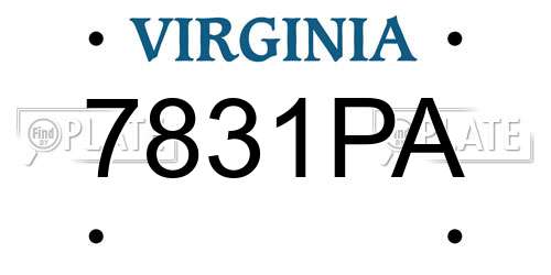 7831PA Virginia License Plate
