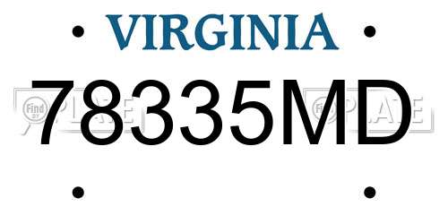 78335MD Virginia License Plate