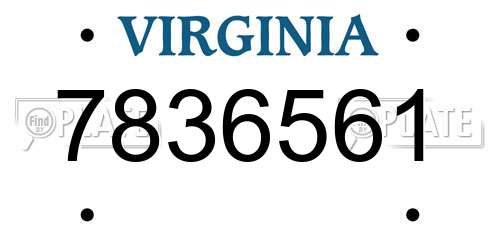 7836561 Virginia License Plate