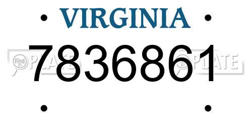 7836861 Virginia License Plate