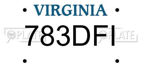 783DFI Virginia License Plate