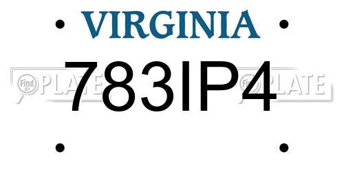 783IP4 Virginia License Plate