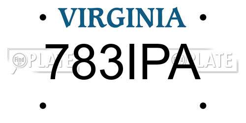 783IPA Virginia License Plate