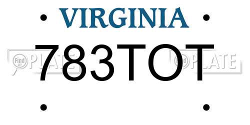 783TOT Virginia License Plate