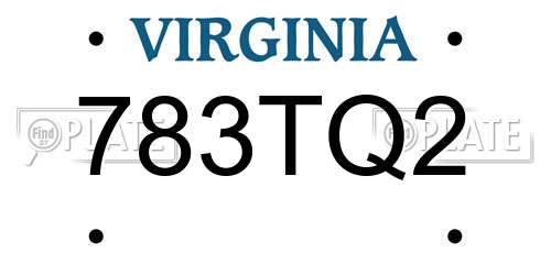 783TQ2 Virginia License Plate