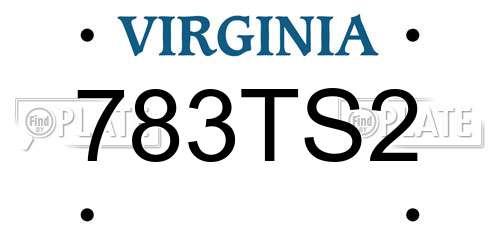 783TS2 Virginia License Plate