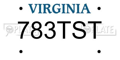783TST Virginia License Plate