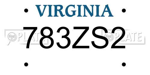 783ZS2 Virginia License Plate