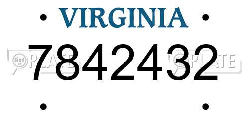 7842432 Virginia License Plate
