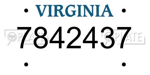 7842437 Virginia License Plate