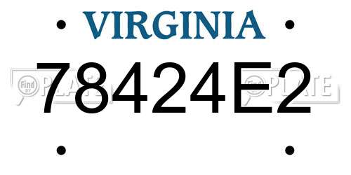 78424E2 Virginia License Plate