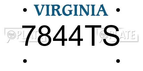 7844TS Virginia License Plate