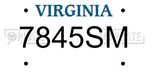 7845SM Virginia License Plate