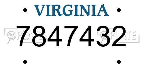 7847432 Virginia License Plate
