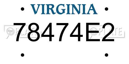 78474E2 Virginia License Plate