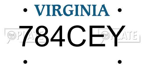 784CEY Virginia License Plate