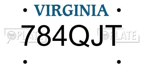 784QJT Virginia License Plate