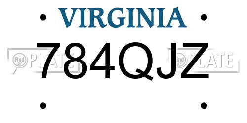 784QJZ Virginia License Plate