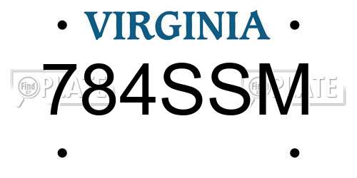 784SSM Virginia License Plate