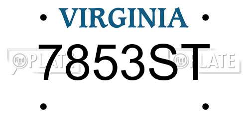 7853ST Virginia License Plate