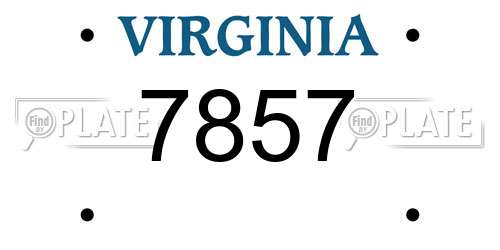 7857 Virginia License Plate