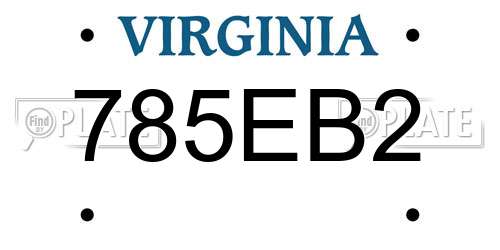 785EB2 Virginia License Plate