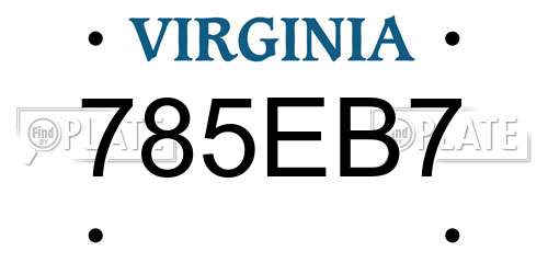 785EB7 Virginia License Plate